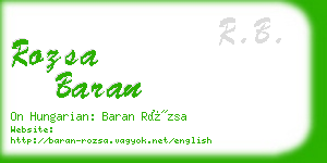 rozsa baran business card